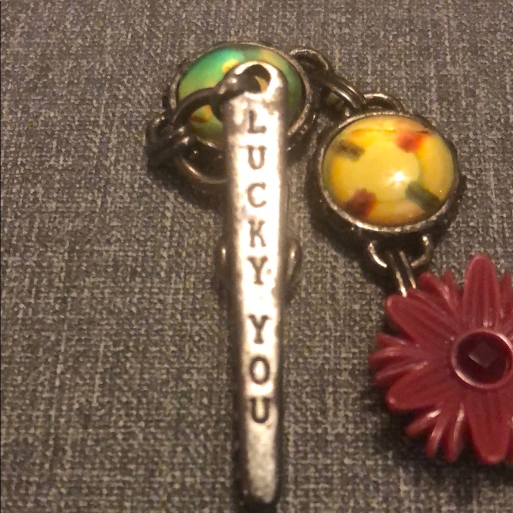 Lucky Brand Pink and Yellow Charm Bracelet